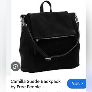 Free People Black Suede Backpack